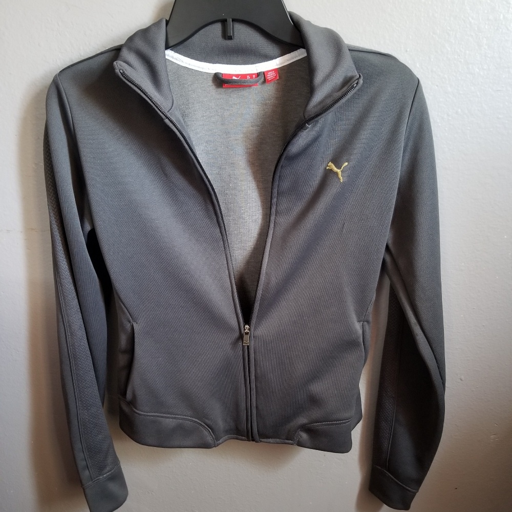 Puma logo zip up sweater